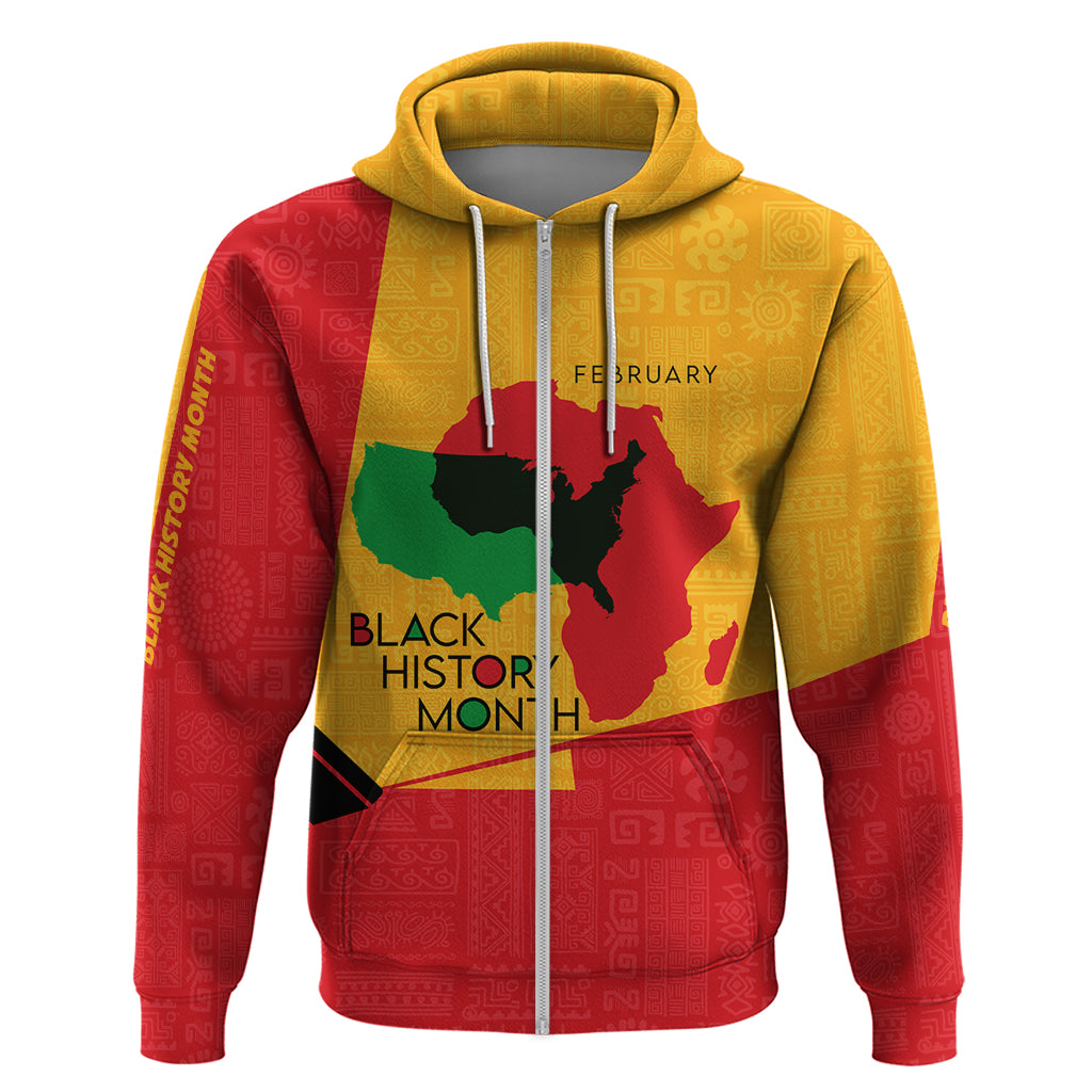 Black History Month Zip Hoodie African February - Wonder Print Shop