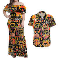 Personalized The Spirit Of Africa Couples Matching Off Shoulder Maxi Dress and Hawaiian Shirt - Wonder Print Shop