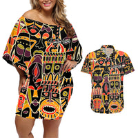 Personalized The Spirit Of Africa Couples Matching Off Shoulder Short Dress and Hawaiian Shirt - Wonder Print Shop