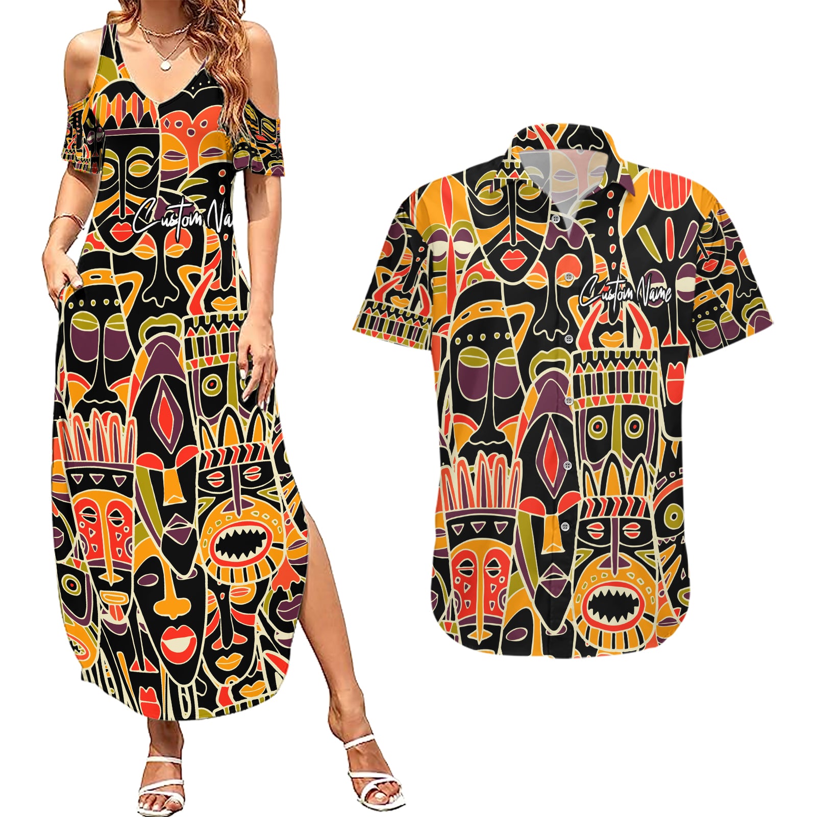 Personalized The Spirit Of Africa Couples Matching Summer Maxi Dress and Hawaiian Shirt - Wonder Print Shop