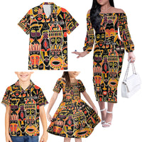 Personalized The Spirit Of Africa Family Matching Off Shoulder Long Sleeve Dress and Hawaiian Shirt - Wonder Print Shop