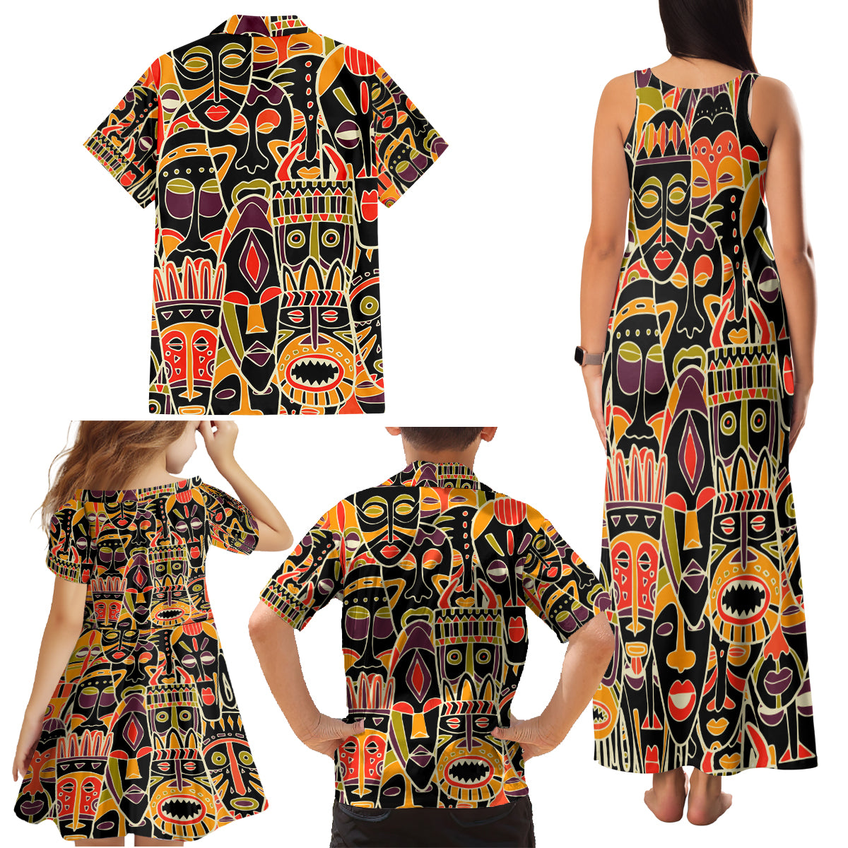 Personalized The Spirit Of Africa Family Matching Tank Maxi Dress and Hawaiian Shirt - Wonder Print Shop