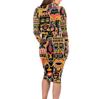 Personalized The Spirit Of Africa Long Sleeve Bodycon Dress - Wonder Print Shop