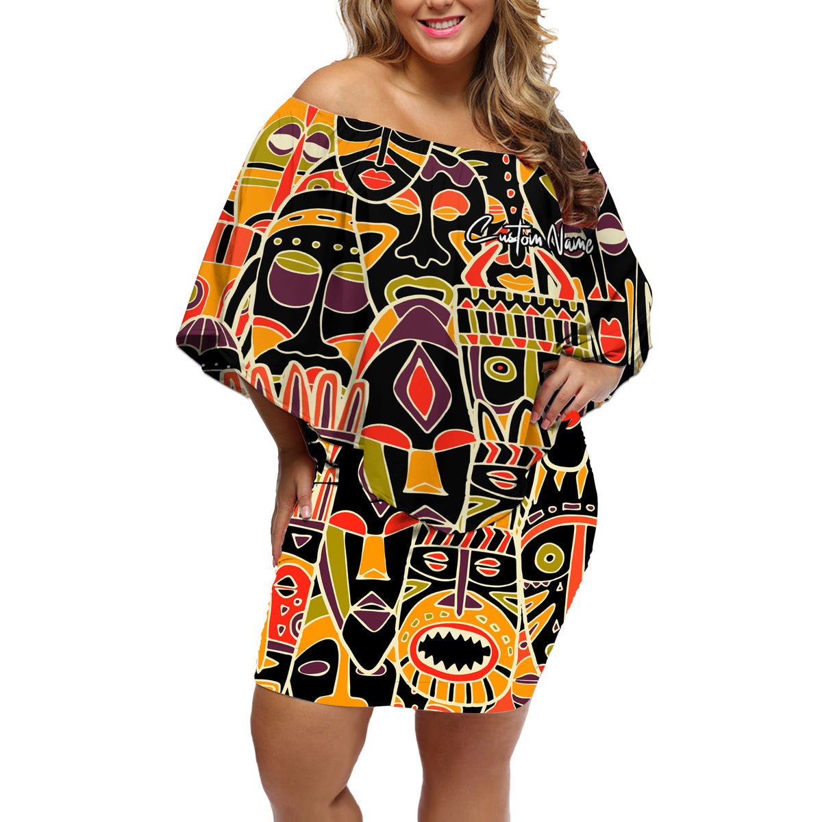 Personalized The Spirit Of Africa Off Shoulder Short Dress - Wonder Print Shop