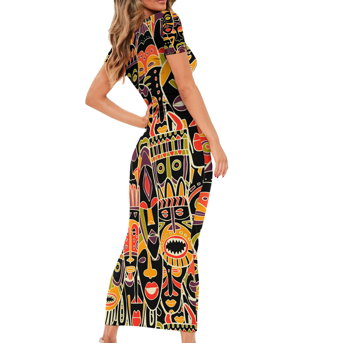 Personalized The Spirit Of Africa Short Sleeve Bodycon Dress - Wonder Print Shop