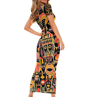 Personalized The Spirit Of Africa Short Sleeve Bodycon Dress - Wonder Print Shop