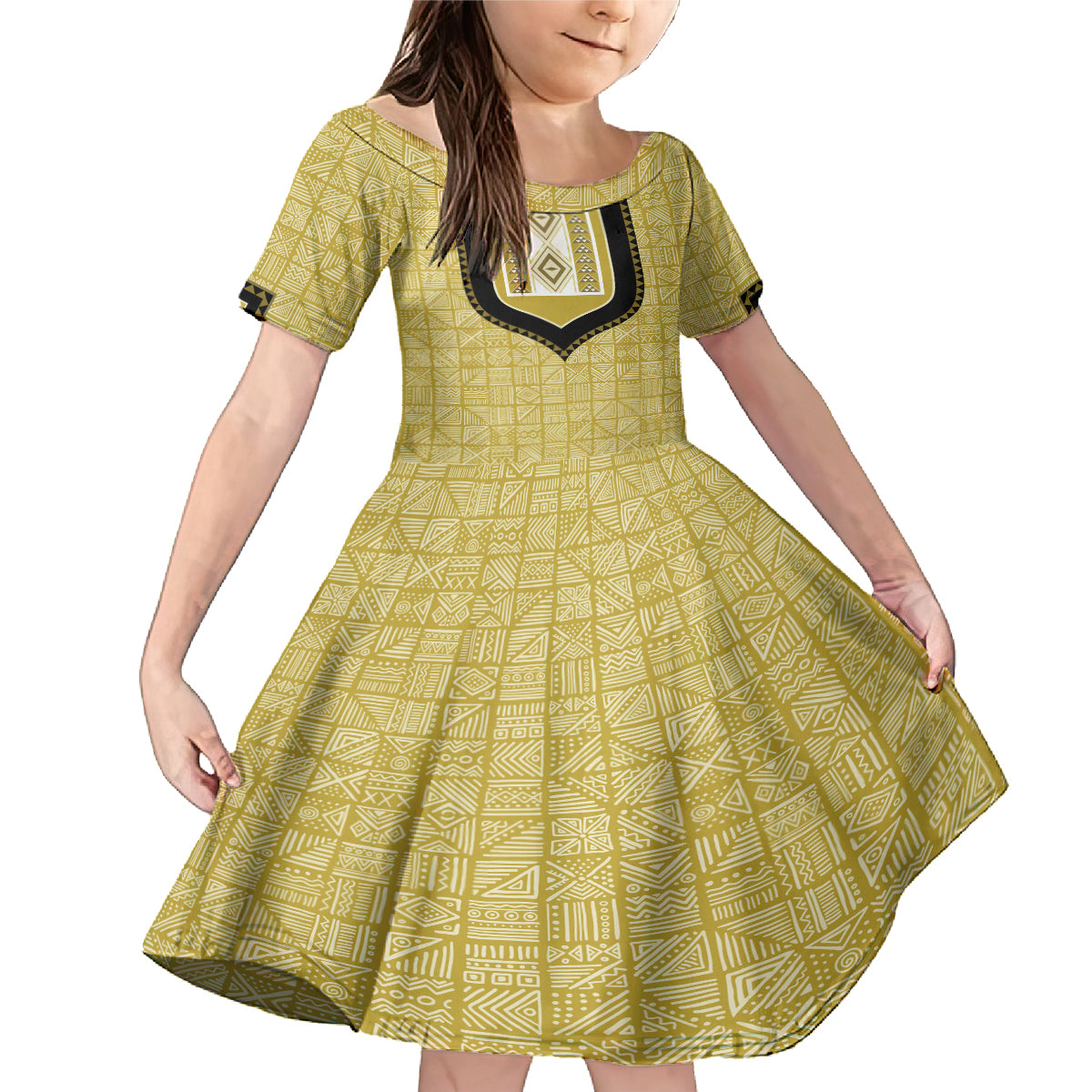 Personalized African Mudcloth Dashiki Family Matching Mermaid Dress and Hawaiian Shirt - Wonder Print Shop