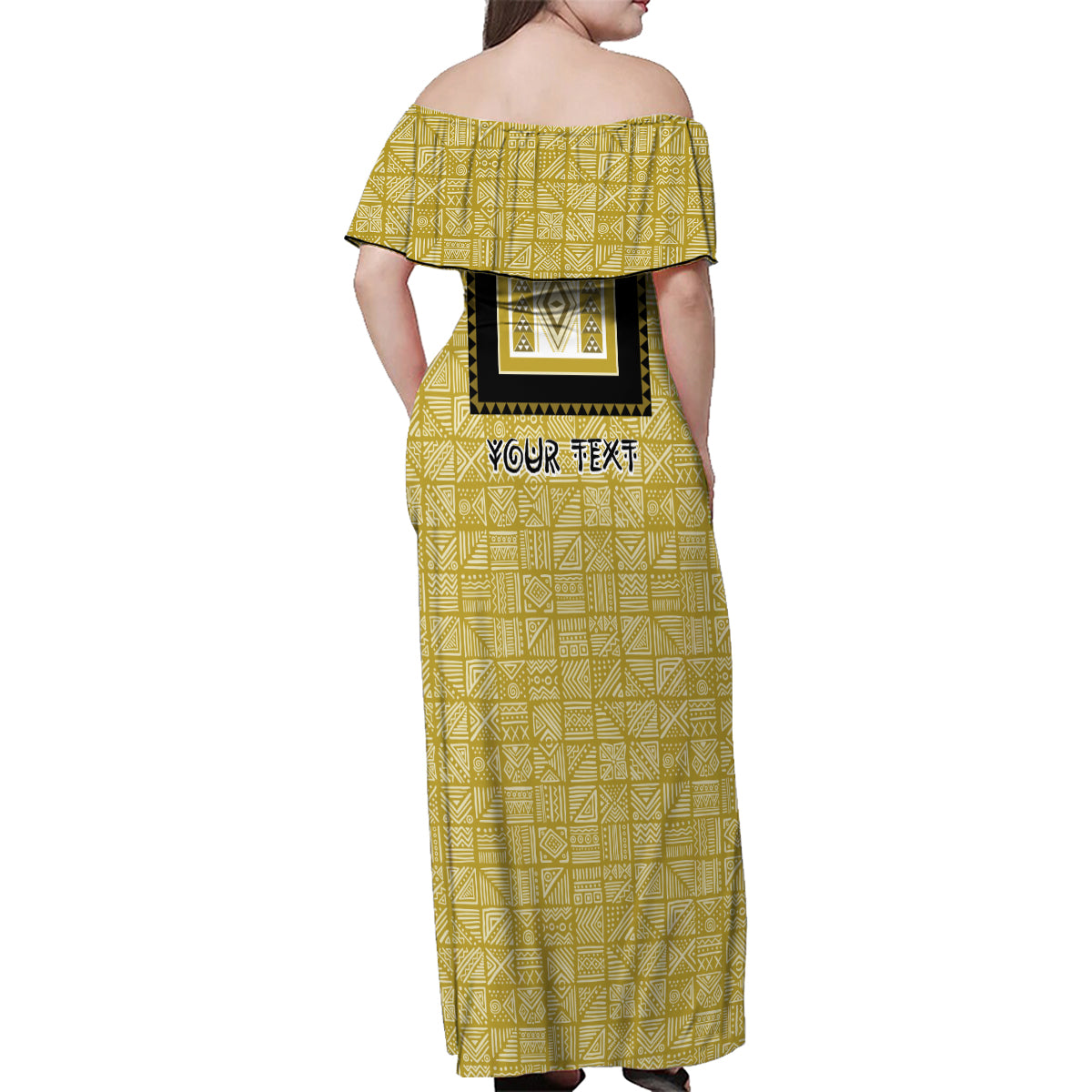 Personalized African Mudcloth Dashiki Family Matching Off Shoulder Maxi Dress and Hawaiian Shirt - Wonder Print Shop