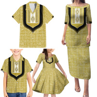 Personalized African Mudcloth Dashiki Family Matching Puletasi and Hawaiian Shirt - Wonder Print Shop