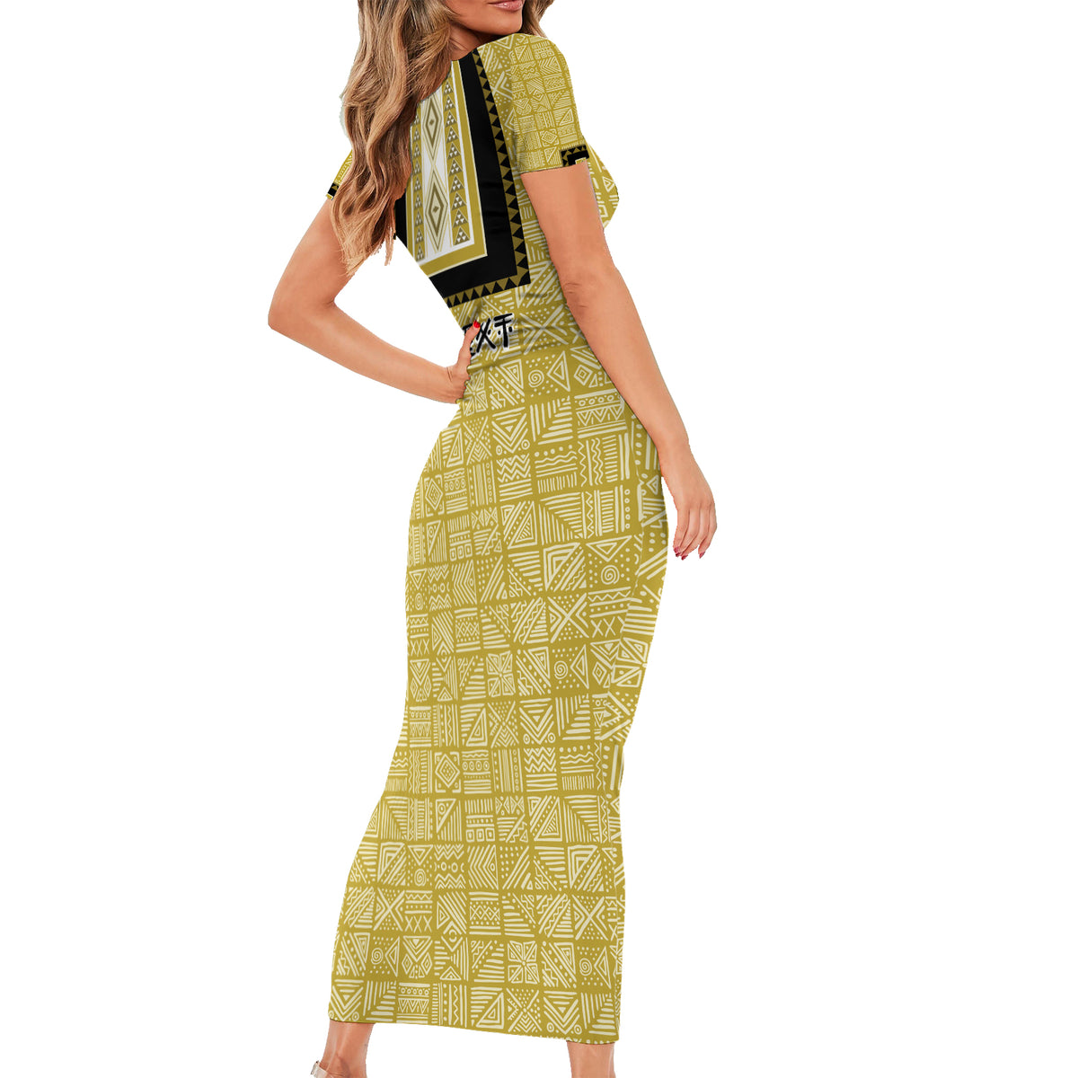 Personalized African Mudcloth Dashiki Family Matching Short Sleeve Bodycon Dress and Hawaiian Shirt - Wonder Print Shop