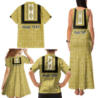 Personalized African Mudcloth Dashiki Family Matching Tank Maxi Dress and Hawaiian Shirt - Wonder Print Shop