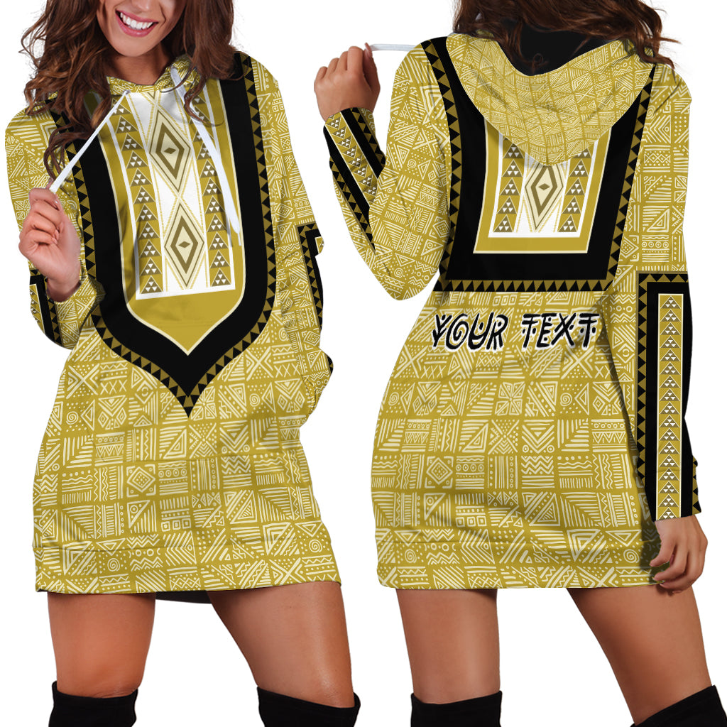Personalized African Mudcloth Dashiki Hoodie Dress - Wonder Print Shop