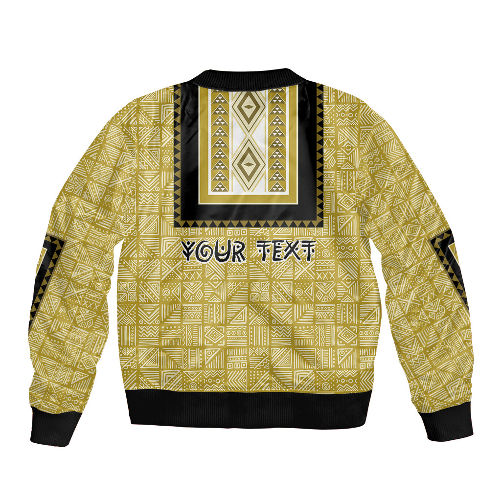 Personalized African Mudcloth Dashiki Sleeve Zip Bomber Jacket - Wonder Print Shop