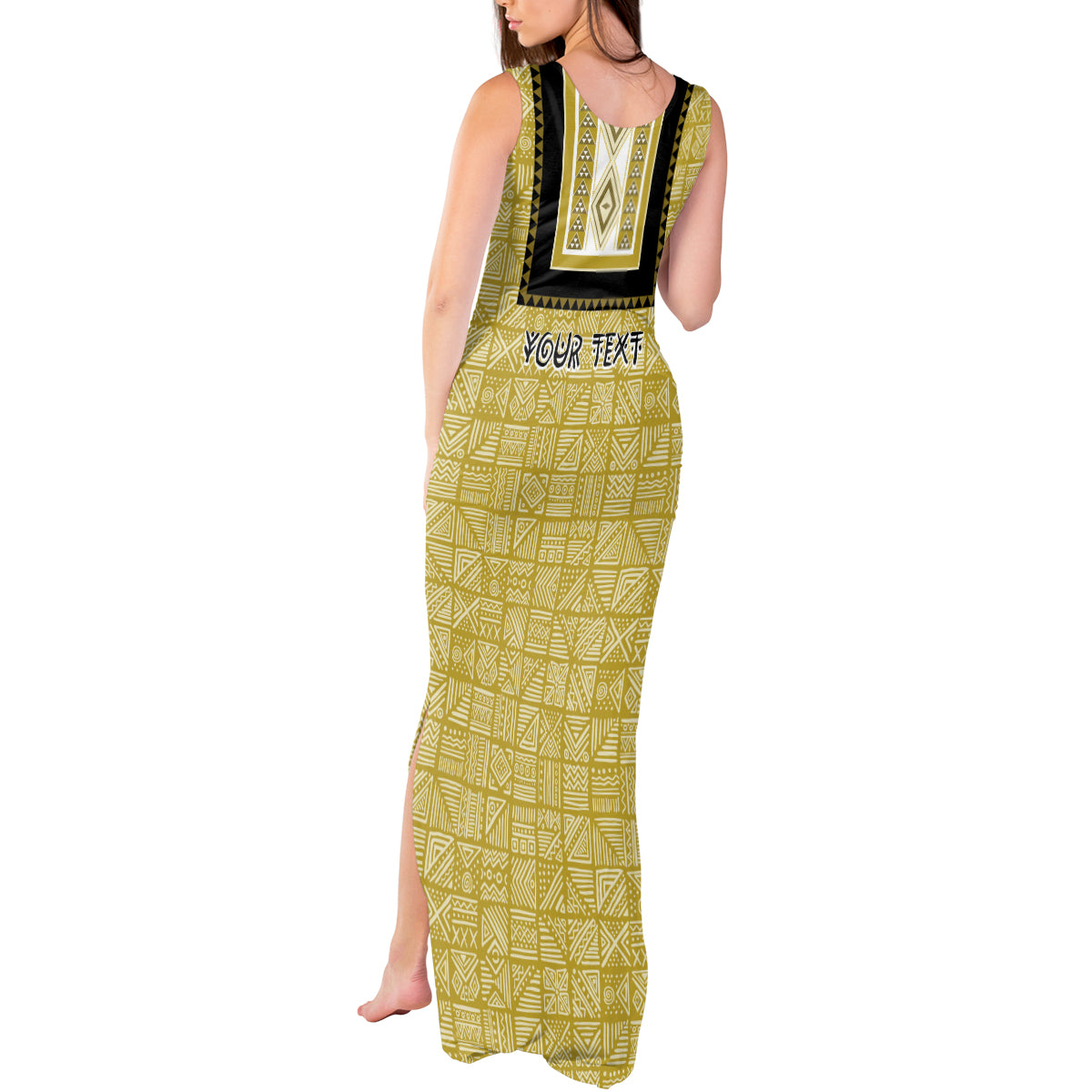 Personalized African Mudcloth Dashiki Tank Maxi Dress - Wonder Print Shop