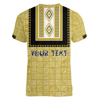 Personalized African Mudcloth Dashiki Women V Neck T Shirt - Wonder Print Shop
