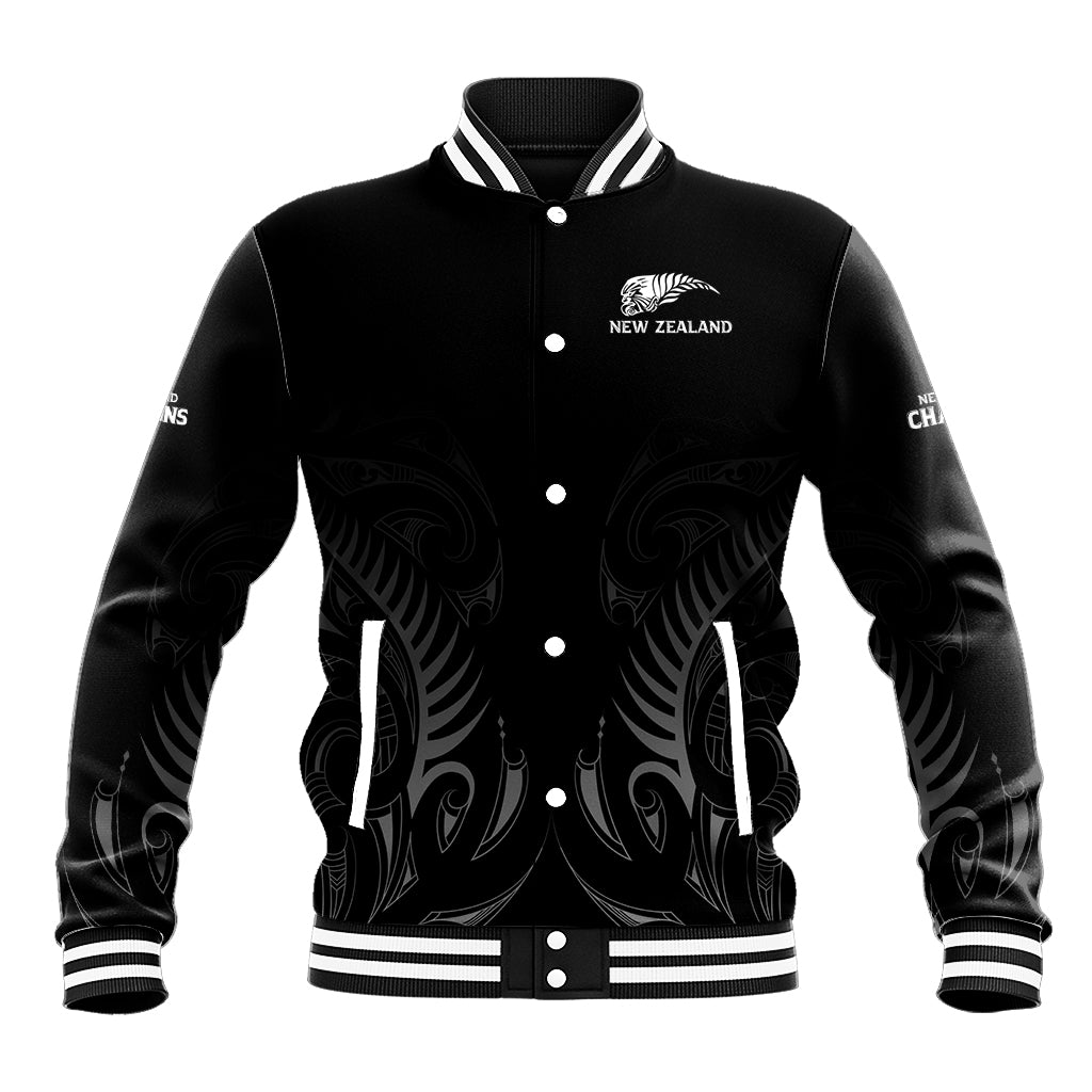 New Zealand Baseball Jacket Rugby 2023 Champions Black - Wonder Print Shop