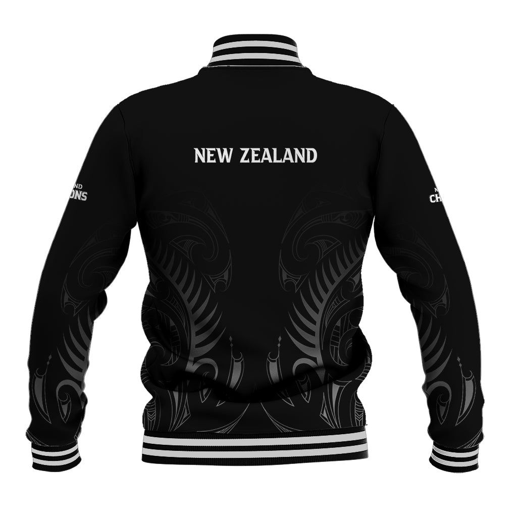 New Zealand Baseball Jacket Rugby 2023 Champions Black - Wonder Print Shop