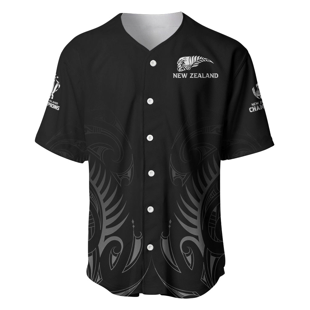 New Zealand Baseball Jersey Rugby 2023 Champions Black - Wonder Print Shop