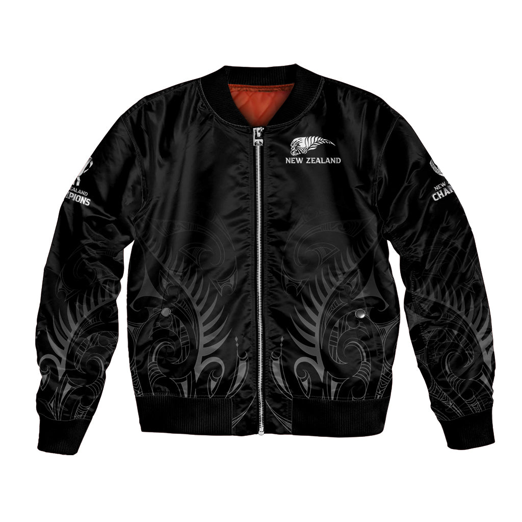 New Zealand Bomber Jacket Rugby 2023 Champions Black - Wonder Print Shop