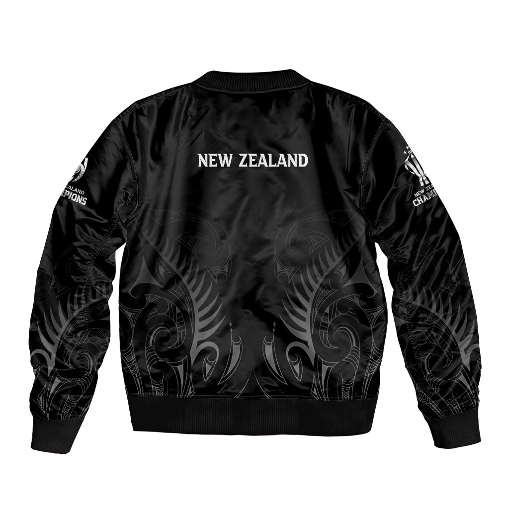 New Zealand Bomber Jacket Rugby 2023 Champions Black - Wonder Print Shop