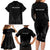 New Zealand Family Matching Long Sleeve Bodycon Dress and Hawaiian Shirt Rugby 2023 Champions Black - Wonder Print Shop