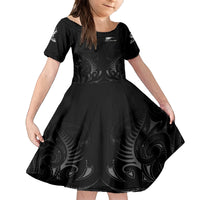 New Zealand Family Matching Off Shoulder Maxi Dress and Hawaiian Shirt Rugby 2023 Champions Black - Wonder Print Shop