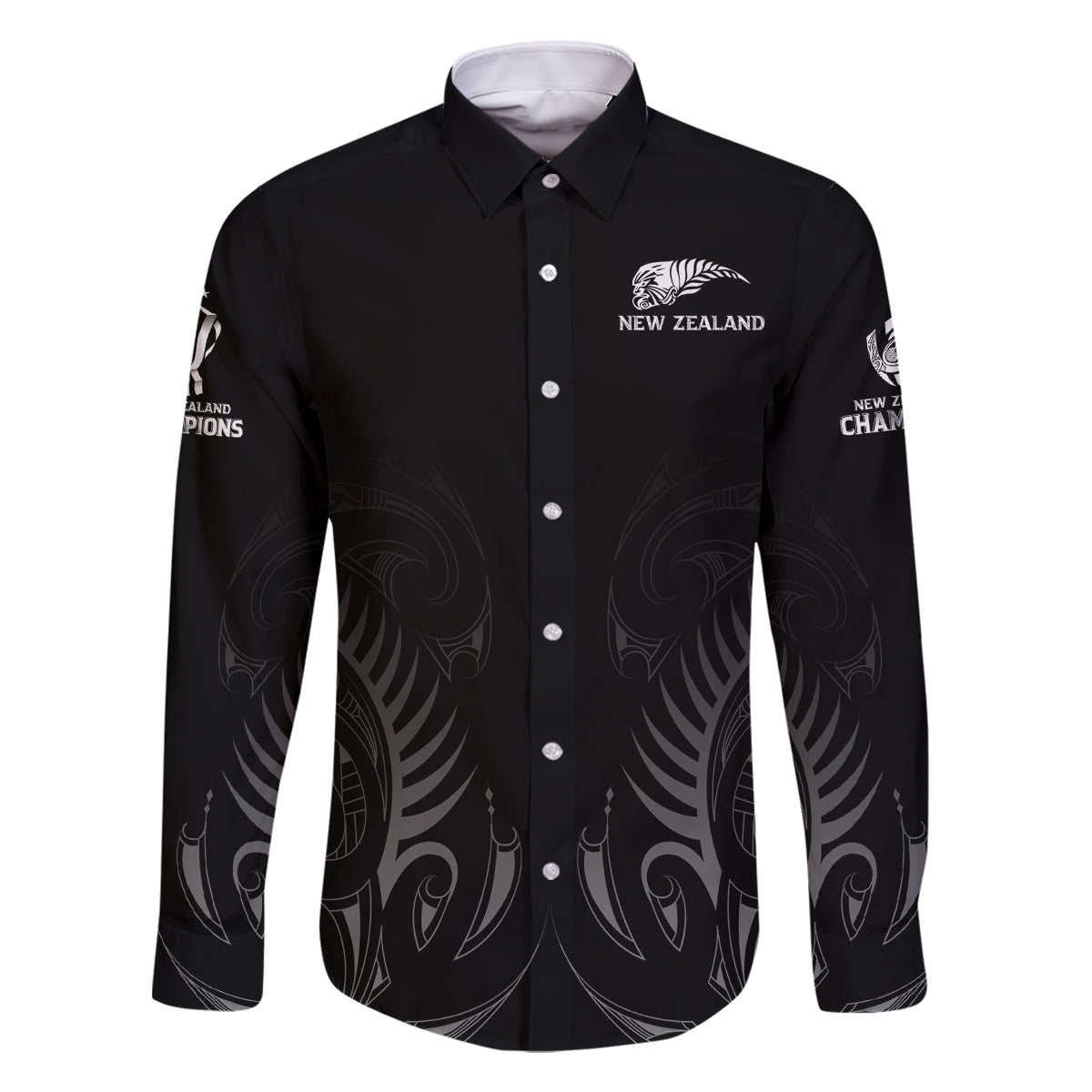 New Zealand Family Matching Off Shoulder Maxi Dress and Hawaiian Shirt Rugby 2023 Champions Black - Wonder Print Shop