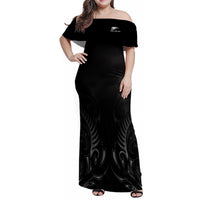 New Zealand Family Matching Off Shoulder Maxi Dress and Hawaiian Shirt Rugby 2023 Champions Black - Wonder Print Shop