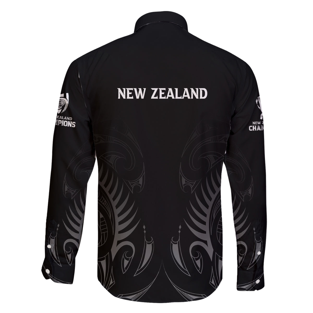 New Zealand Family Matching Off Shoulder Short Dress and Hawaiian Shirt Rugby 2023 Champions Black - Wonder Print Shop