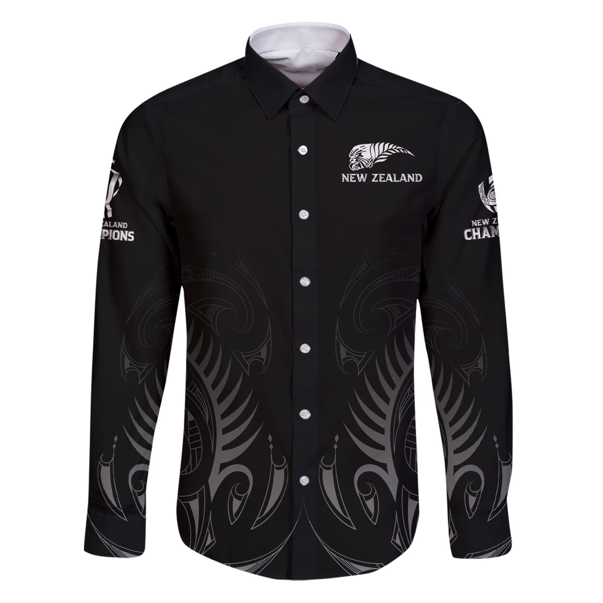 New Zealand Family Matching Puletasi Dress and Hawaiian Shirt Rugby 2023 Champions Black - Wonder Print Shop