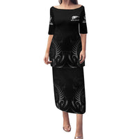 New Zealand Family Matching Puletasi Dress and Hawaiian Shirt Rugby 2023 Champions Black - Wonder Print Shop