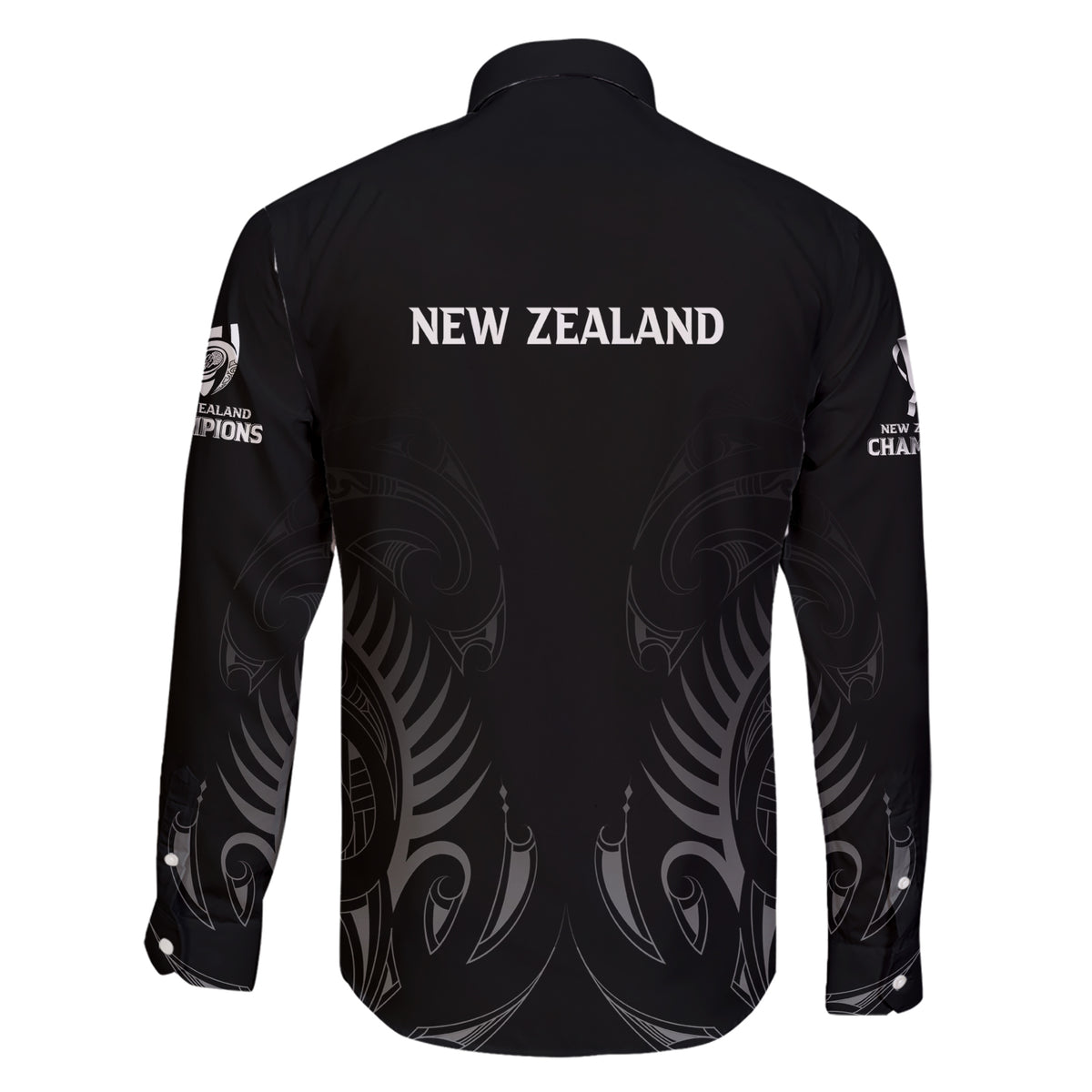 New Zealand Family Matching Short Sleeve Bodycon Dress and Hawaiian Shirt Rugby 2023 Champions Black - Wonder Print Shop