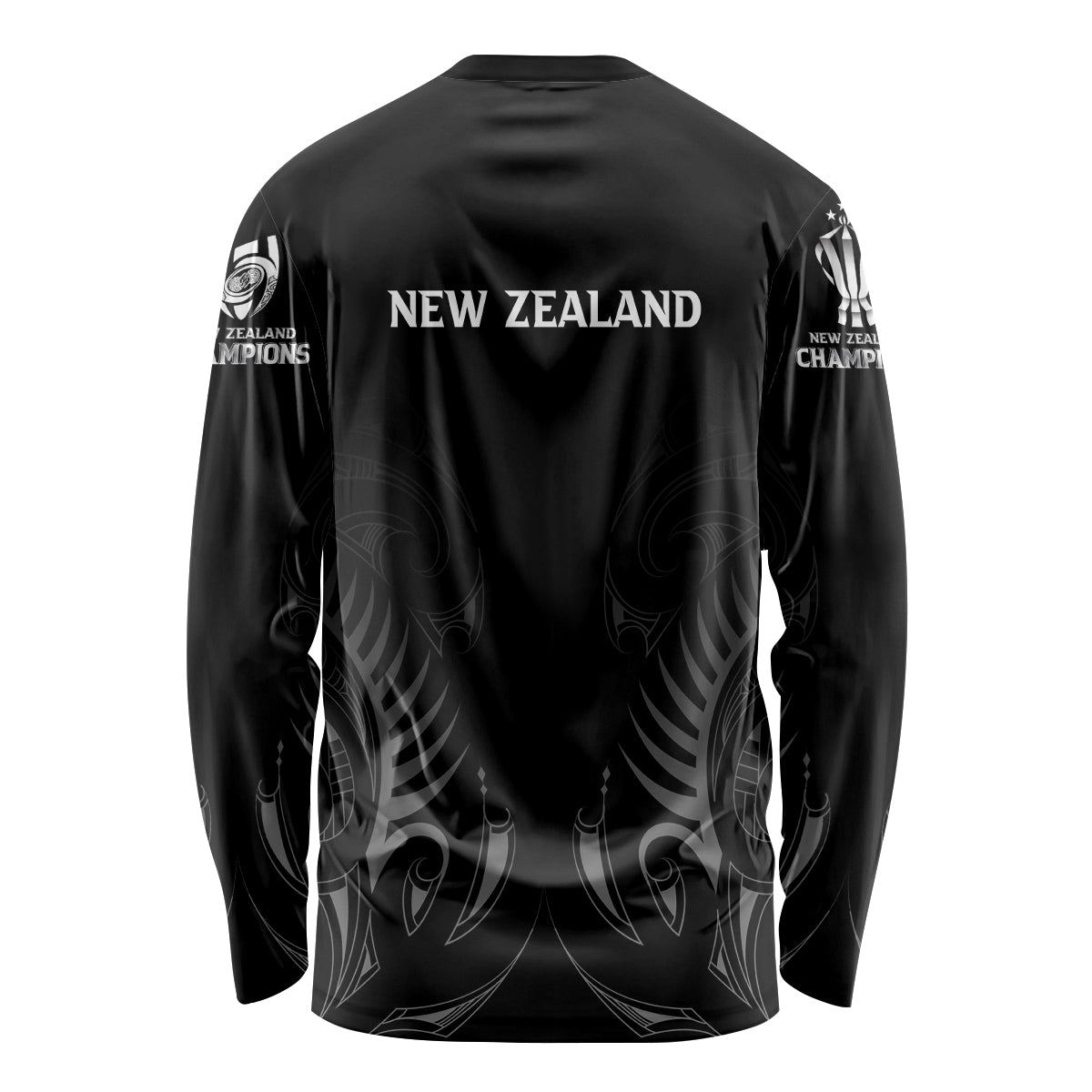 New Zealand Long Sleeve Shirt Rugby 2023 Champions Black - Wonder Print Shop