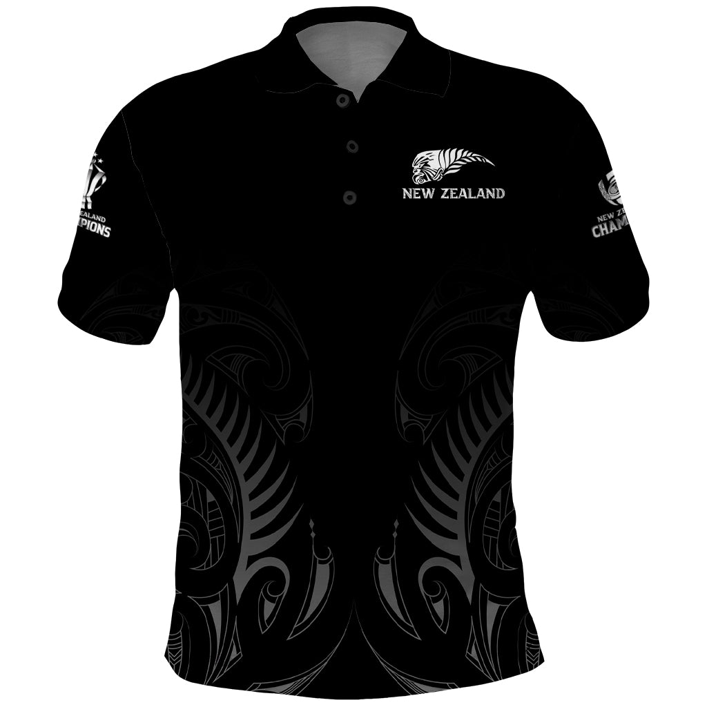 New Zealand Polo Shirt Rugby 2023 Champions Black - Wonder Print Shop