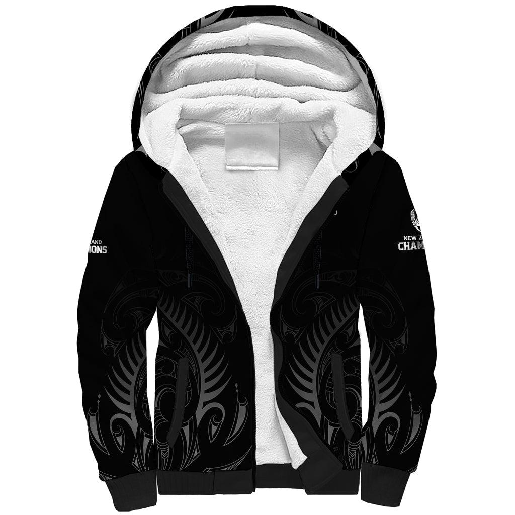 New Zealand Sherpa Hoodie Rugby 2023 Champions Black - Wonder Print Shop