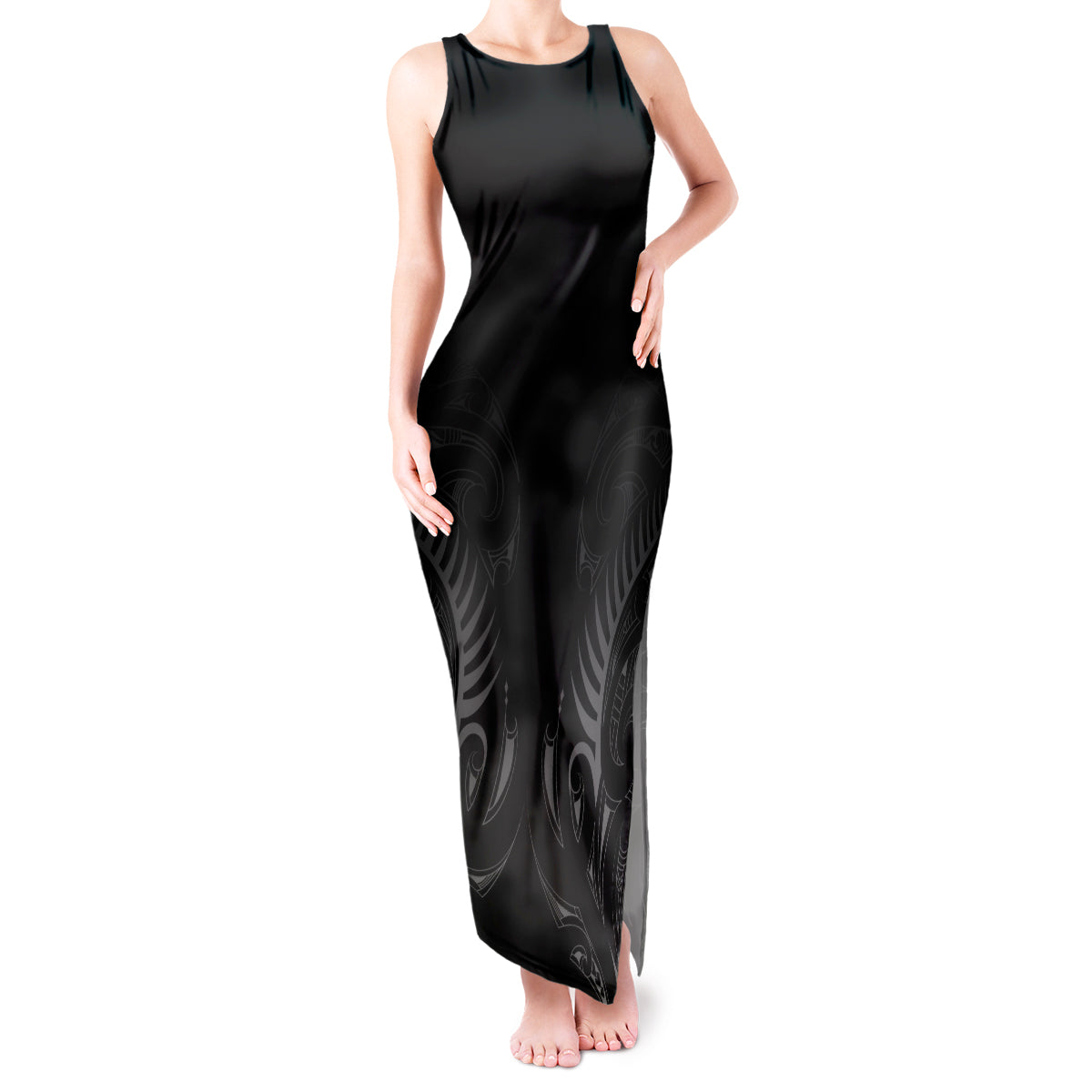 New Zealand Tank Maxi Dress Rugby 2023 Champions Black - Wonder Print Shop