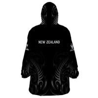 New Zealand Wearable Blanket Hoodie Rugby 2023 Champions Black - Wonder Print Shop