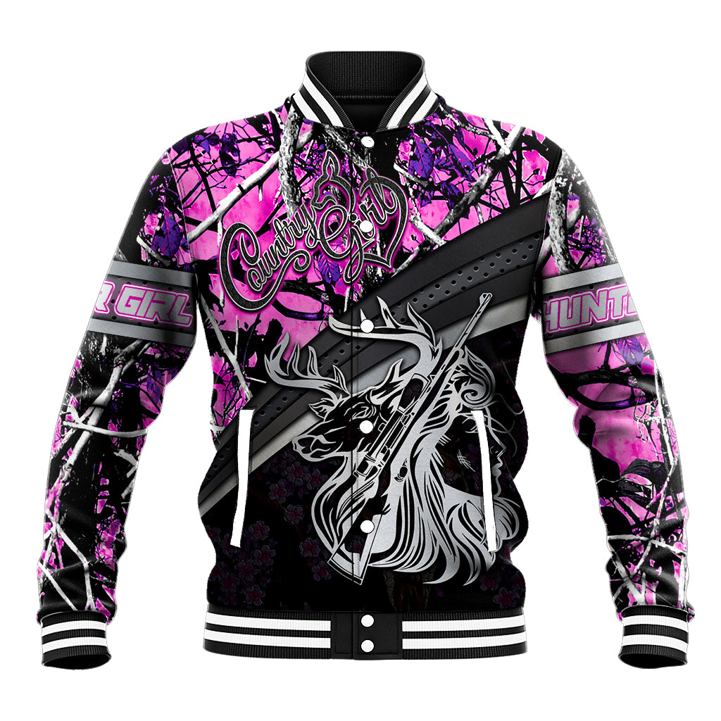 Hunt Like A Girl Baseball Jacket Forest Purple - Wonder Print Shop