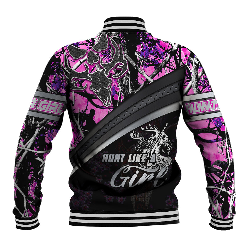 Hunt Like A Girl Baseball Jacket Forest Purple - Wonder Print Shop