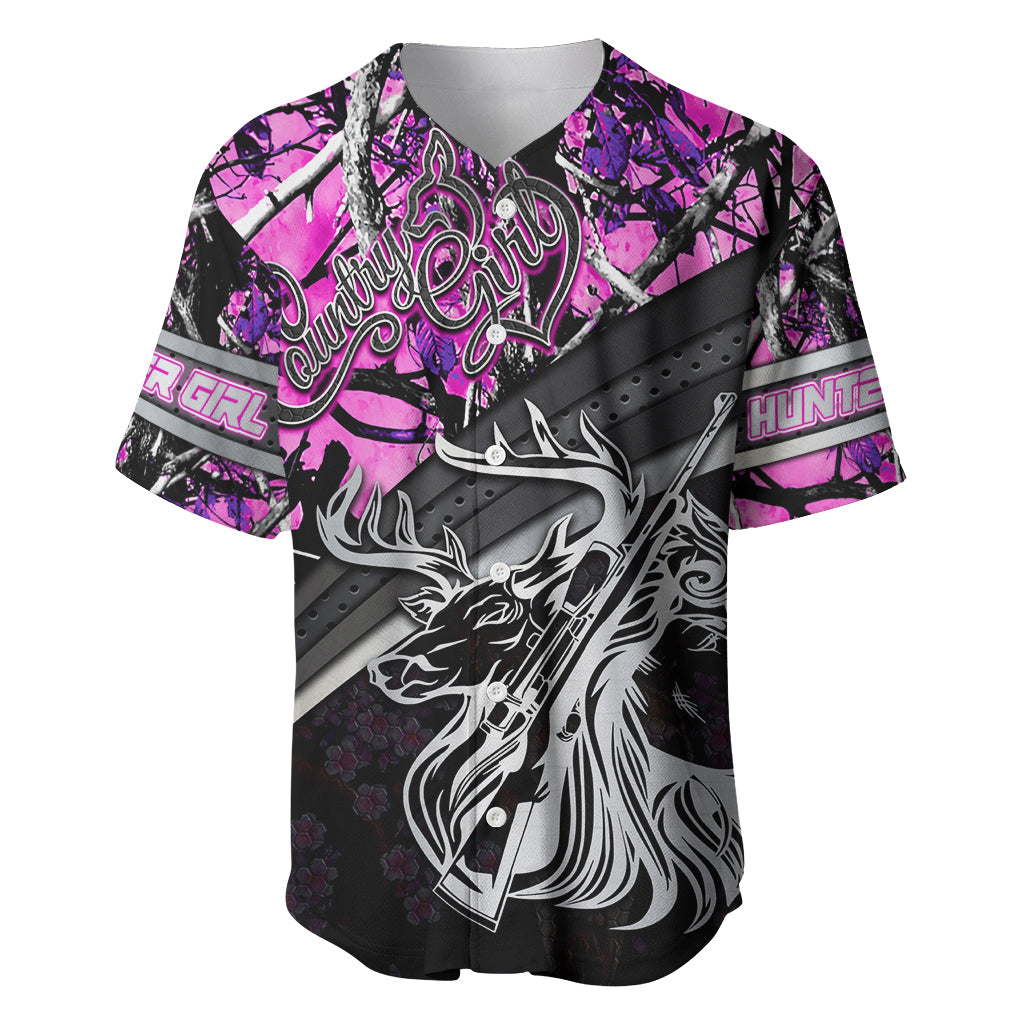 Hunt Like A Girl Baseball Jersey Forest Purple - Wonder Print Shop