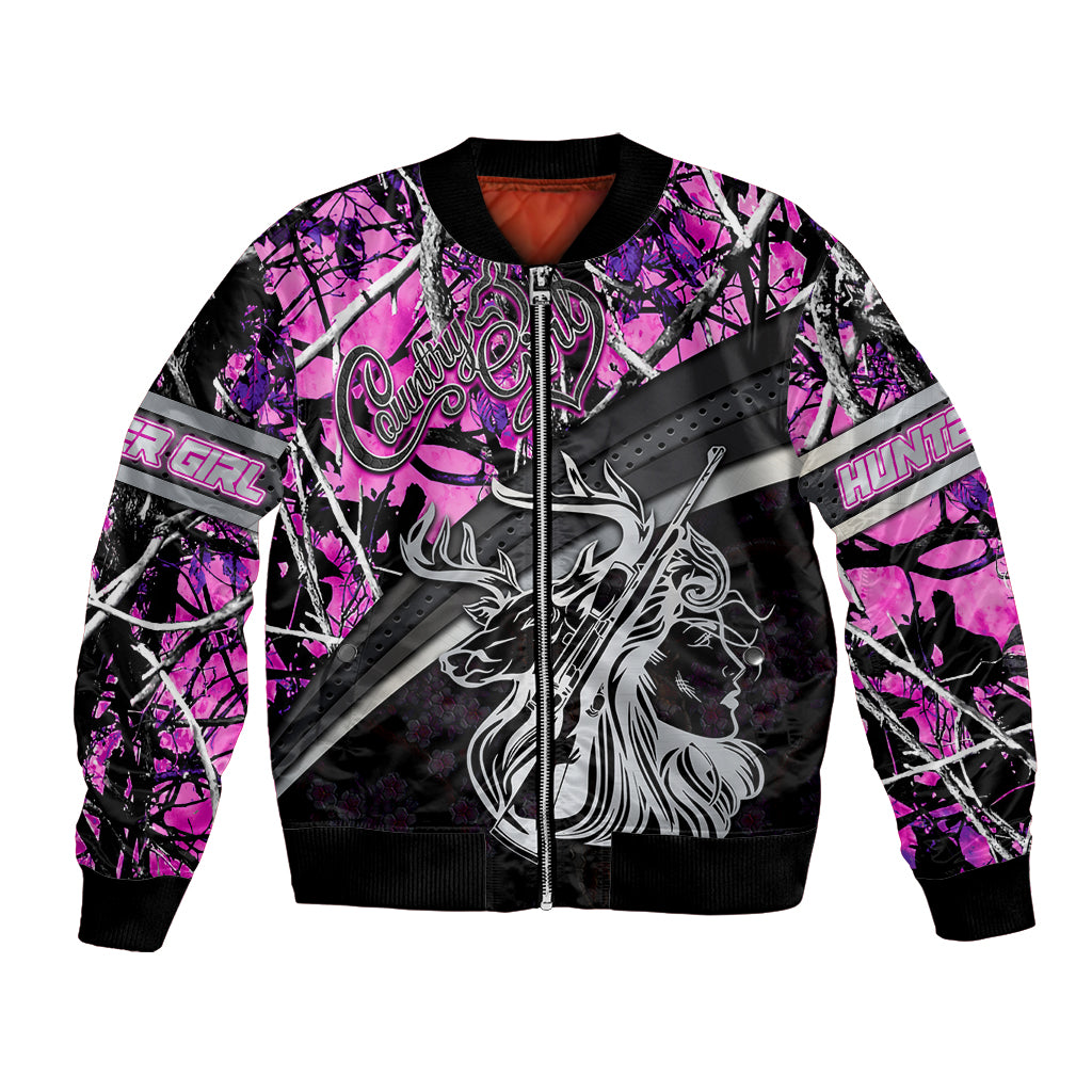 Hunt Like A Girl Bomber Jacket Forest Purple - Wonder Print Shop