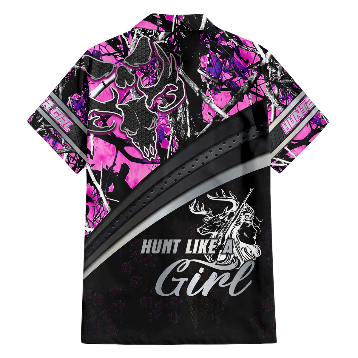 Hunt Like A Girl Hawaiian Shirt Forest Purple - Wonder Print Shop