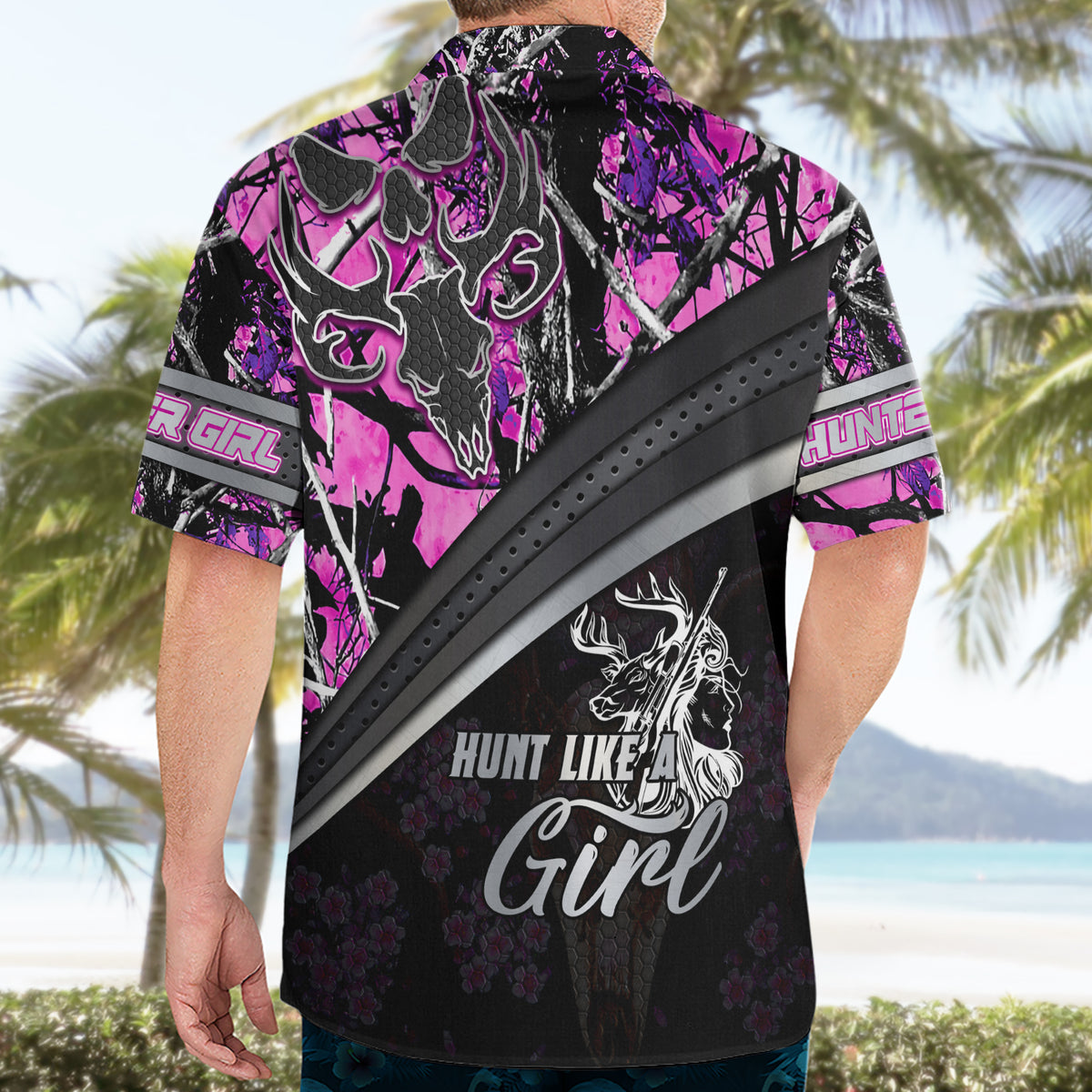 Hunt Like A Girl Hawaiian Shirt Forest Purple - Wonder Print Shop