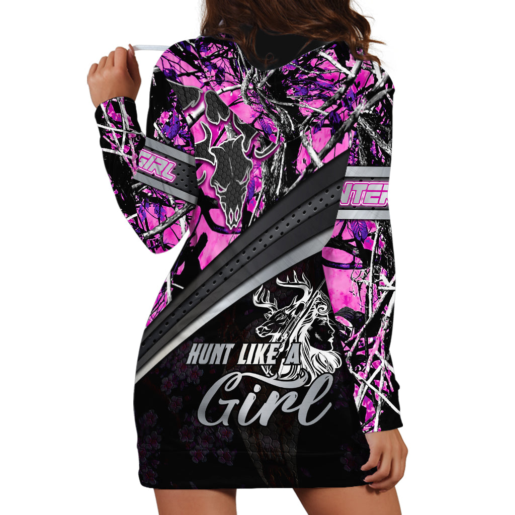 Hunt Like A Girl Hoodie Dress Forest Purple - Wonder Print Shop