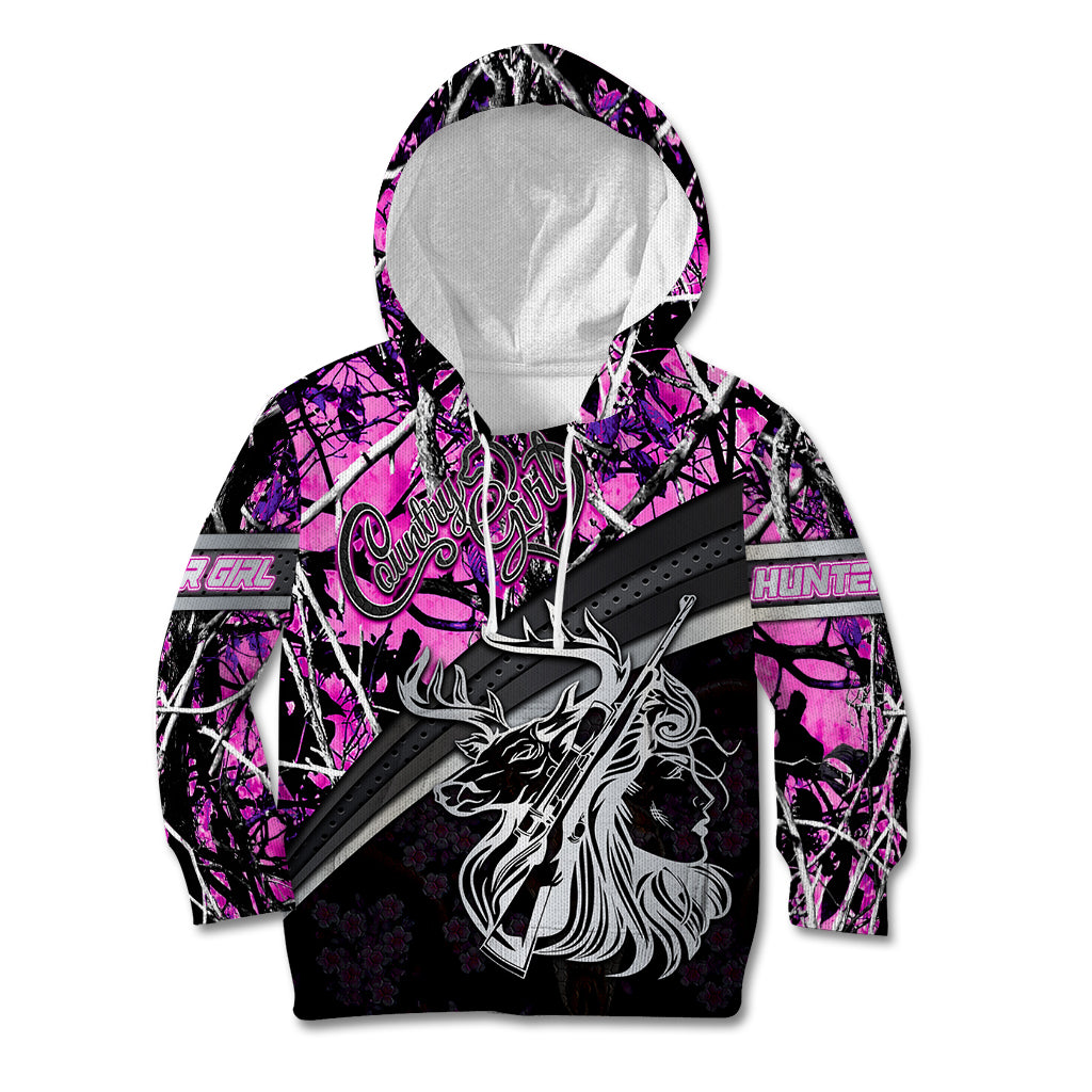 Hunt Like A Girl Kid Hoodie Forest Purple - Wonder Print Shop