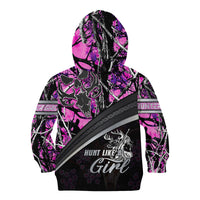 Hunt Like A Girl Kid Hoodie Forest Purple - Wonder Print Shop