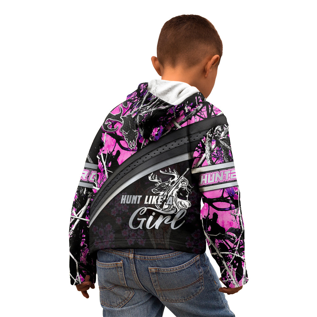 Hunt Like A Girl Kid Hoodie Forest Purple - Wonder Print Shop