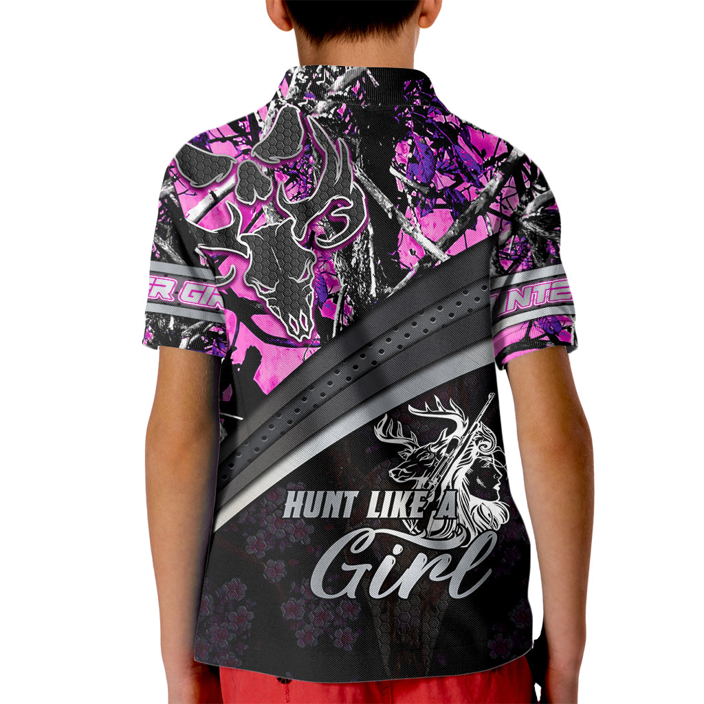 Hunt Like A Girl Kid Polo Shirt Forest Purple - Wonder Print Shop