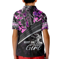 Hunt Like A Girl Kid Polo Shirt Forest Purple - Wonder Print Shop