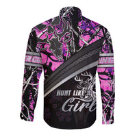 Hunt Like A Girl Long Sleeve Button Shirt Forest Purple - Wonder Print Shop